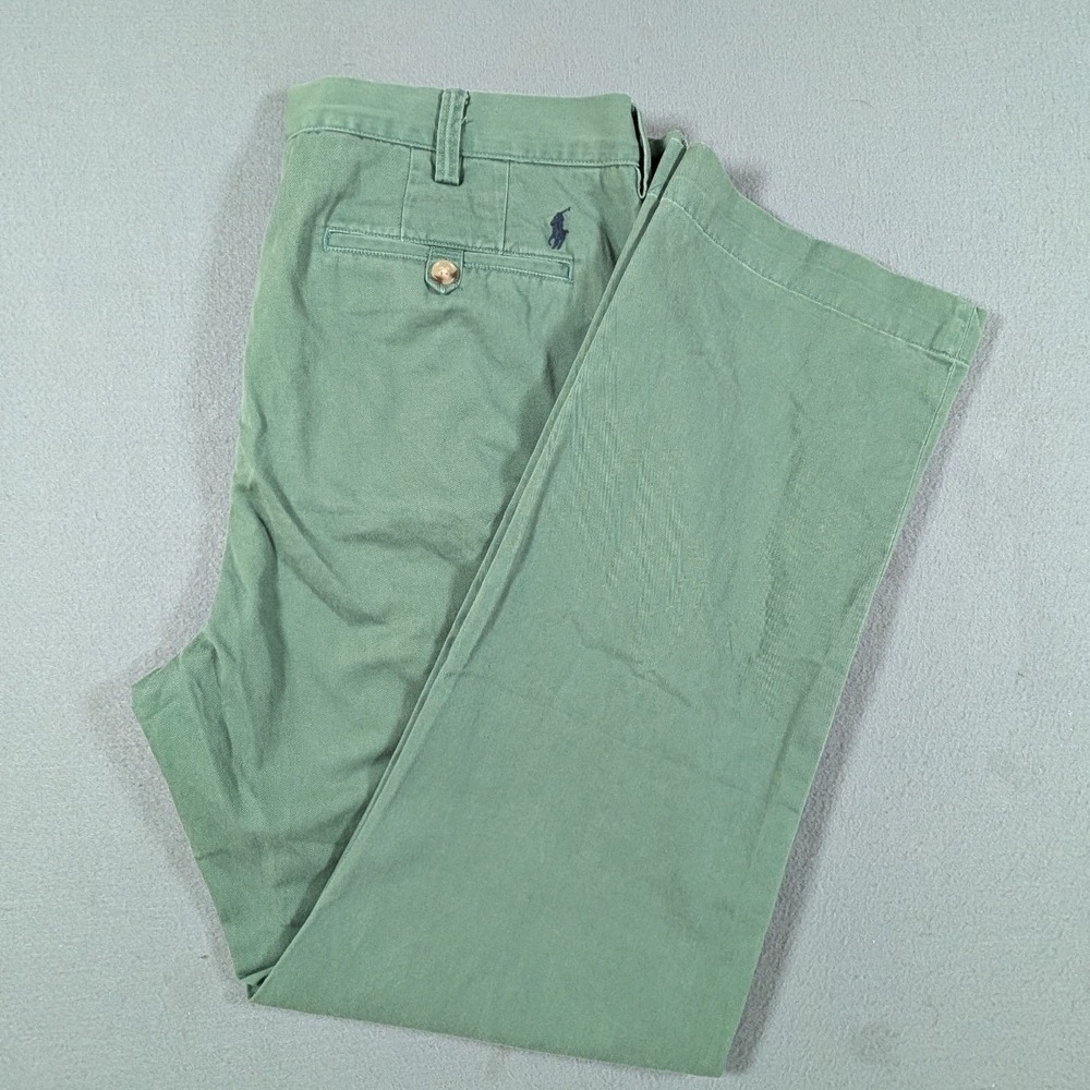 Polo Ralph Lauren Chino Pants Mens 36x32 Green Classic Fit Cotton Twill